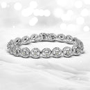 .925 Sterling Silver 1/2 Cttw Diamond Nested Circle Miracle Set Open Wheel 7.25" Fashion Link Bracelet (I-J Color, I3 Clarity)-1
