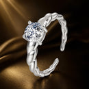925 Sterling Silver Moissanite 0.65 Carat Ring for Women Size E-1