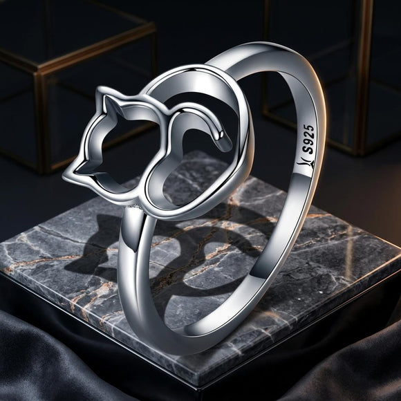 925 Sterling Silver Ring Size 5.0 with Platinum Plating for Women