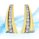 10K Yellow Gold Plated .925 Sterling Silver 1.00 Cttw Round Diamond Graduated Huggie Stud Earrings (I-J Color, I2-I3 Clarity)-1
