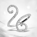 14k White Gold Diamond Open Flourish Style Ring (1/2 cttw)-5