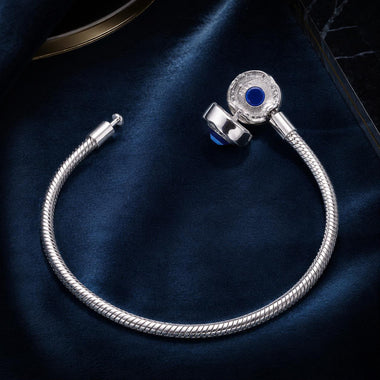925 Sterling Silver Bracelet with CZ & Resin, Size 17.0 - 0