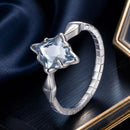 925 Sterling Silver White Gold Plated 1.2x0.9cm Pendant Ring Size 6.0 for Women-1