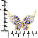 3.31 Carat Genuine Tanzanite and White Zircon .925 Sterling Silver Pendant-3