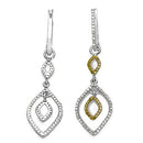 1.00 Carat Genuine White Diamond & Yellow Diamond .925 Sterling Silver Earrings-3