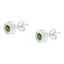 .925 Sterling Silver 1/4 Cttw Round Brilliant-Cut Green Diamond Miracle-Set Stud Earrings (Fancy Color-Enhanced, I1-I2 Clarity)-4