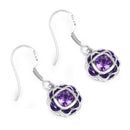 1.50 Carat Genuine Amethyst .925 Sterling Silver Earrings-3