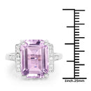 6.33 Carat Genuine Amethyst & White Topaz .925 Sterling Silver Ring-3