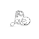 .925 Sterling Silver 1/6 Cttw Round Brilliant-Cut Diamond Accented Open Heart with Love 18" Pendant Necklace (H-I Color, I1-I2 Clarity)-4