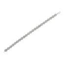 .925 Sterling Silver 2.0 cttw Diamond 7 Stone Floral Cluster Link Bracelet (I-J Color, I3 Clarity) -7.25"-5