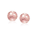 14k Rose Gold Round Faceted Style Stud Earrings-1