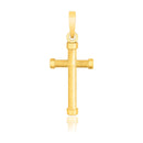 14k Yellow Gold Cross Pendant with Rounded Ends-1
