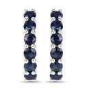 1.32 Carat Genuine Blue Sapphire .925 Sterling Silver Earrings-3