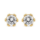 14K White Gold 1/2 Cttw Round Diamond Crown Stud Earring (I-J Color, I1-I2 Clarity)-1