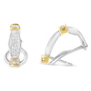 14K Two-Toned Gold Round and Princess Cut Diamond Earrings (0.5 cttw, H-I Color, SI2-I1 Clarity)-2