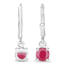 1.20 Carat Genuine Ruby .925 Sterling Silver Earrings-3