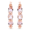 1.63 Carat Genuine Morganite and White Diamond .925 Sterling Silver Earrings-3