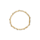 10K Yellow and White Gold 3.00 Cttw Diamond Cluster and Wave Link Bracelet (I-J Color, I1-I2 Clarity) - 7.25"-3