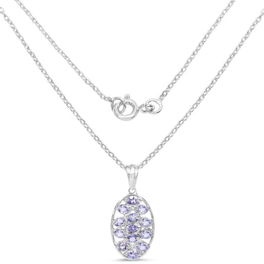 2.21 Carat Genuine Tanzanite .925 Sterling Silver Pendant - 0