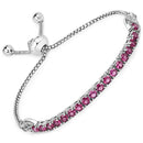 2.41 Carat Genuine Rhodolite and White Zircon .925 Sterling Silver Bracelet-1