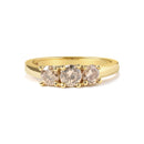 10K Yellow Gold 1.00 Cttw Champagne Diamond 3-Stone Band Ring (J-K Color, I1-I2 Clarity)  - Size 7-1