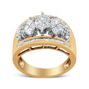 10K Yellow and White Gold 1 1/2 Cttw Pear Shaped 3 Stone Style Diamond Ring Band (H-I Color, SI1-SI2 Clarity) - Ring Size 7-2