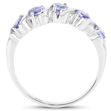1.15 Carat Genuine Tanzanite .925 Sterling Silver Ring - 0