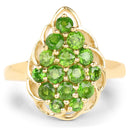 14K Yellow Gold Plated 1.71 Carat Genuine Chrome Diopside .925 Sterling Silver Ring-4
