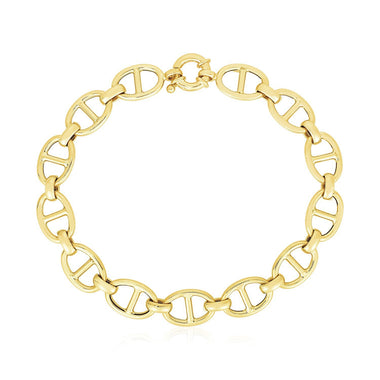 14k Yellow Gold High Polish Mariner Link Bracelet (8.8mm) - 0