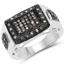 0.52 Carat Genuine Champagne Diamond .925 Sterling Silver Ring-1
