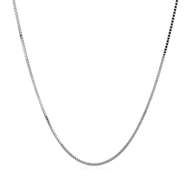 14k White Gold Classic Box Chain 0.8mm - 0
