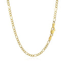 3.0mm 10k Yellow Gold Solid Figaro Chain-3