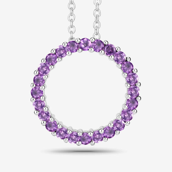 0.72 Carat Genuine Amethyst .925 Sterling Silver Pendant