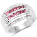 1.00 Carat Genuine Pink Tourmaline .925 Sterling Silver Ring-1