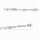 14K White Gold 1.0 Cttw Invisible Set Princess Cut Diamond Alternating Station and Link Tennis Bracelet (I-J Color, I1-I2 Clarity) - Size 7.25" Inches-2
