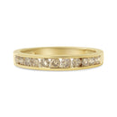 14K Yellow Gold Plated .925 Sterling Silver 1/2 Cttw Channel Set Round Champagne Diamond 11 Stone Band Ring (K-L Color, I1-I2 Clarity) - Size 7-4