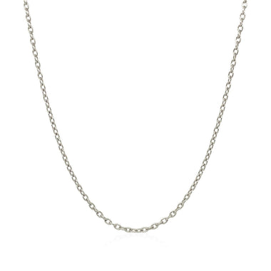 14k White Gold Round Cable Link Chain 1.5mm - 0