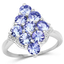 2.07 Carat Genuine Tanzanite .925 Sterling Silver Ring-1