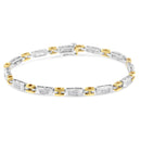 10K Two-Tone Gold Princess Cut Diamond Geo Link Bracelet (1.00 cttw, H-I Color, SI1-SI2 Clarity)-2