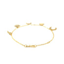14k Yellow Gold 7 inch Bracelet with Polished Charms-3