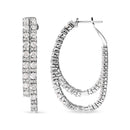 14K White Gold 4.0 Cttw Diamond Asymmetrical Inside Out Double-Hoop Earrings (I-J Color, I1-I2 Clarity)-1