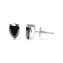 14K White Gold 2.00 Cttw Pear Cut Black Diamond Stud Earrings-3