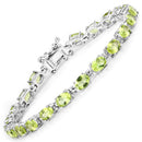 8.61 Carat Genuine Peridot .925 Sterling Silver Bracelet-1