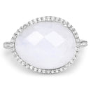 7.33 Carat Genuine White Rainbow Moonstone And White Topaz .925 Sterling Silver Ring-3