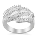 14K White Gold Diamond Cocktail Ring Band (1 3/4 Cttw, H-I Color, SI2-I1 Clarity) - Size 6-1/2-3