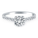 14k White Gold Diamond Engagement Ring with Shared Prong Diamond Accents-2