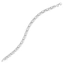 14k White Gold Heart Shape Textured Bracelet-3