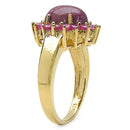 14K Yellow Gold Plated 5.07 Carat Genuine Ruby .925 Sterling Silver Ring-2