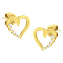 14K Yellow Gold 1/8 Cttw Diamond Journey Heart Hoop Earrings (K-L Color, I1-I2 Clarity)-3
