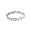 14K White Gold 4.0 Cttw Invisble Set Princess-Cut Diamond Wave Style Link Bracelet (H-I Color, SI2-I1 Clarity) - 7"-1